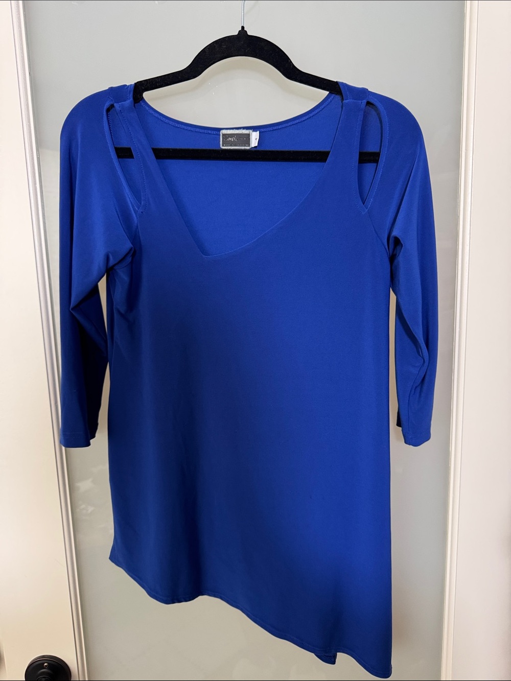 Sympli Royal Blue Asymmetric Cold-Shoulder Tunic